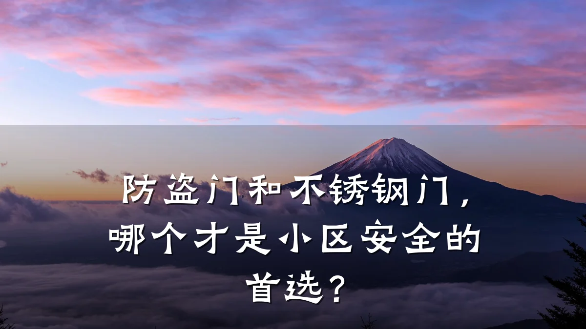 防盗门和不锈钢门，哪个才是小区安全的首选？