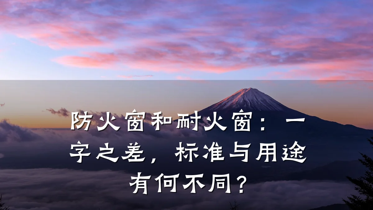 防火窗和耐火窗：一字之差，标准与用途有何不同？