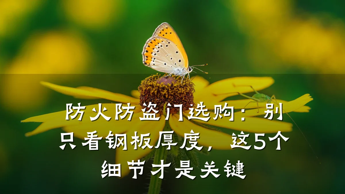 防火防盗门选购：别只看钢板厚度，这5个细节才是关键