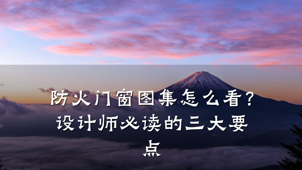 防火门窗图集怎么看?设计师必读的三大要点