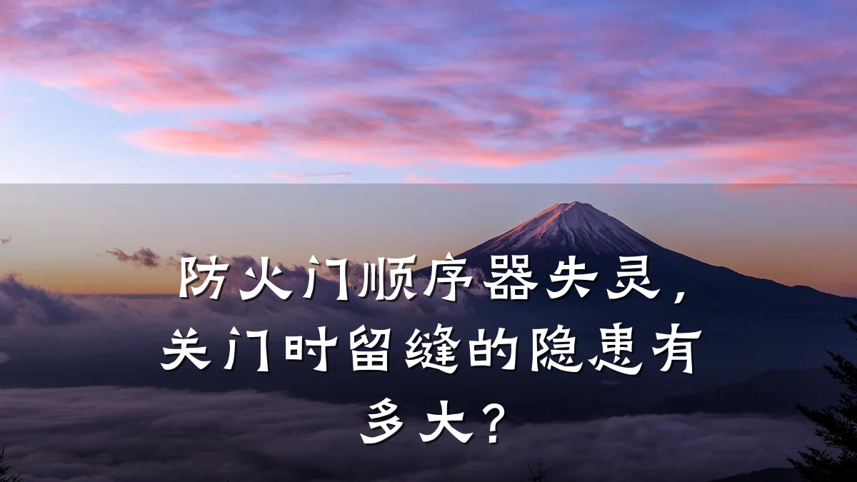 防火门顺序器失灵，关门时留缝的隐患有多大？
