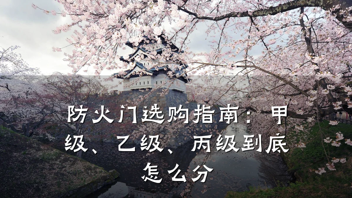 防火门选购指南：甲级、乙级、丙级到底怎么分