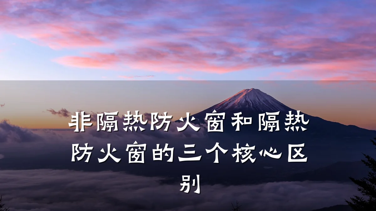 非隔热防火窗和隔热防火窗的三个核心区别
