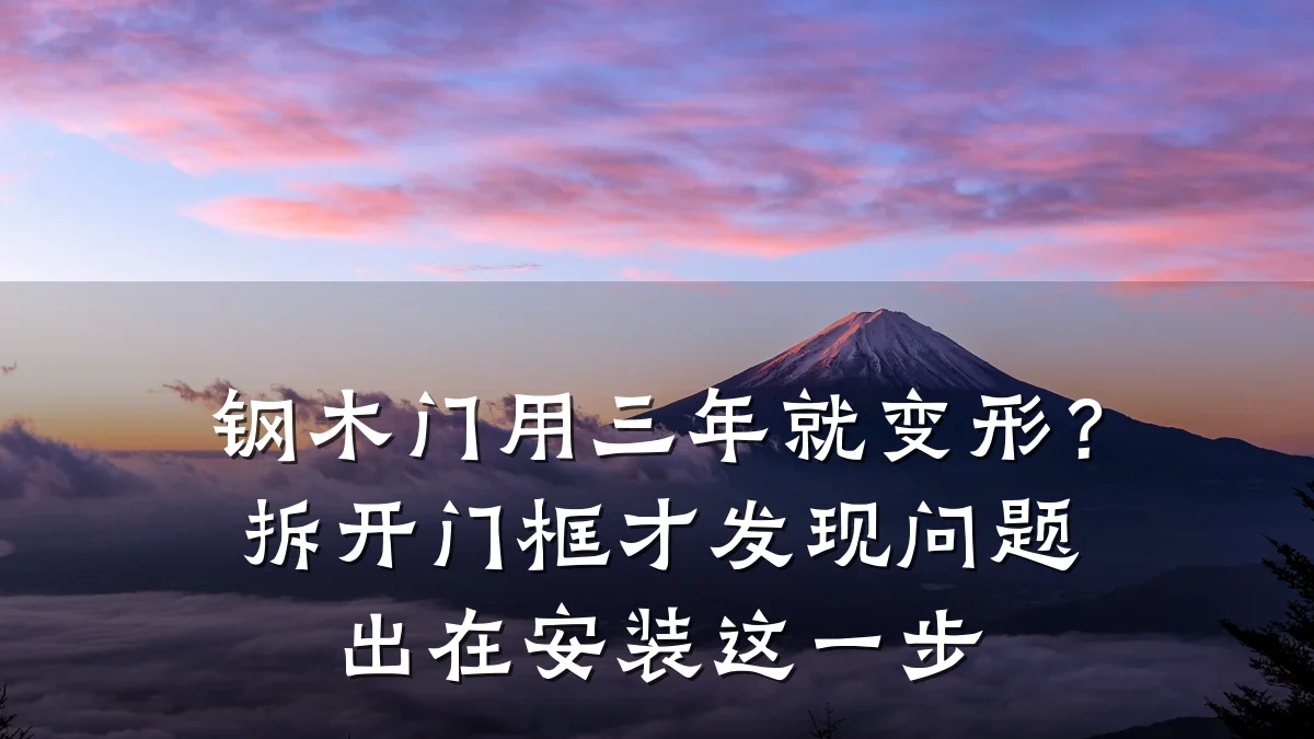 钢木门用三年就变形？拆开门框才发现问题出在安装这一步