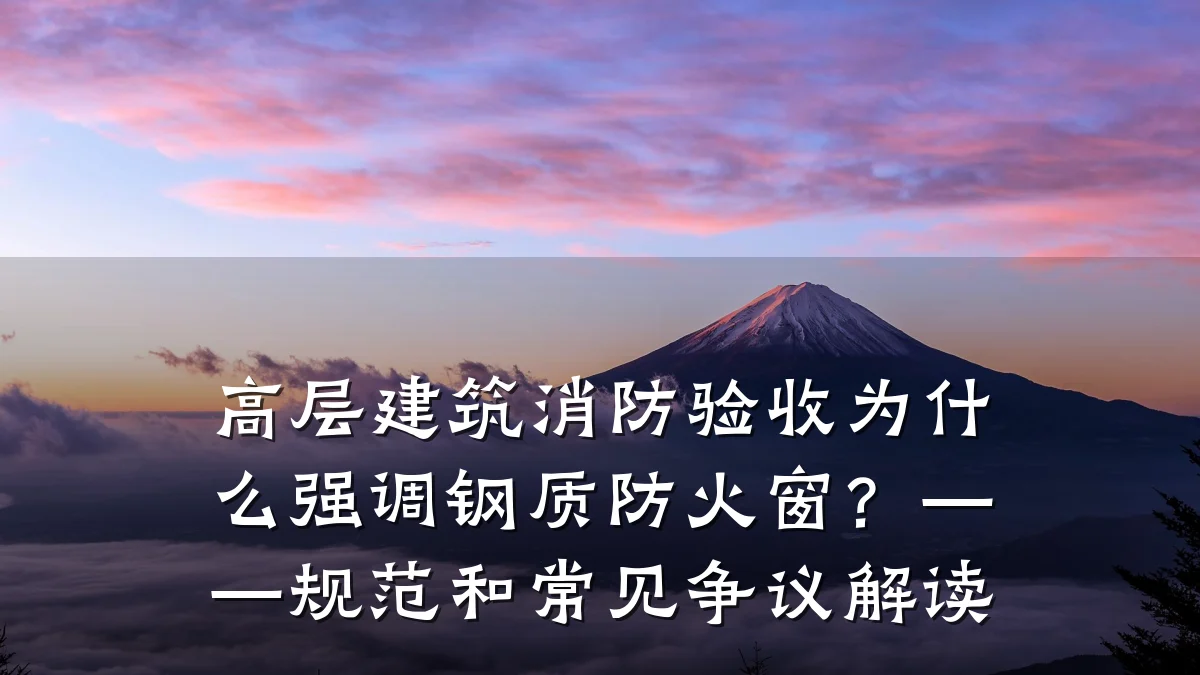 高层建筑消防验收为什么强调钢质防火窗？——规范和常见争议解读