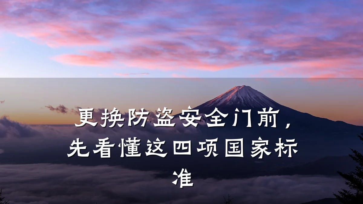 更换防盗安全门前，先看懂这四项国家标准