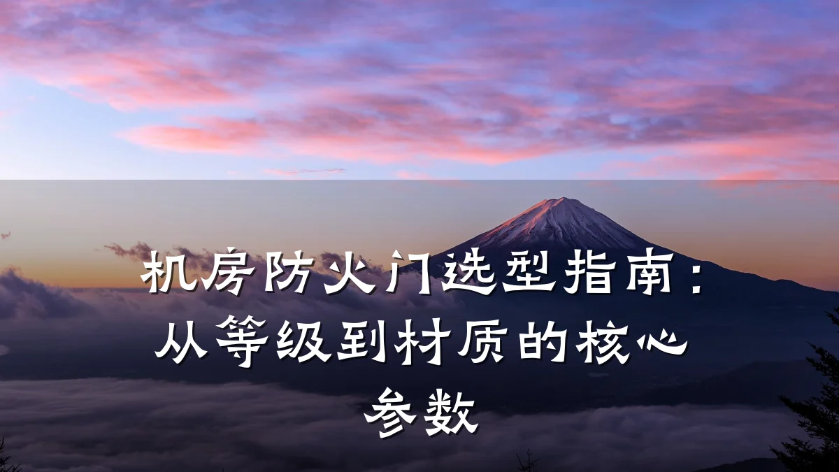 机房防火门选型指南：从等级到材质的核心参数