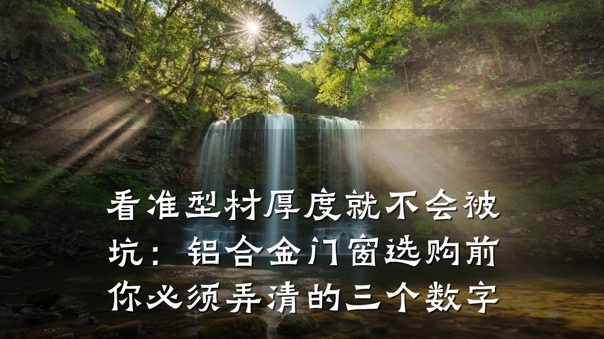 看准型材厚度就不会被坑：铝合金门窗选购前你必须弄清的三个数字