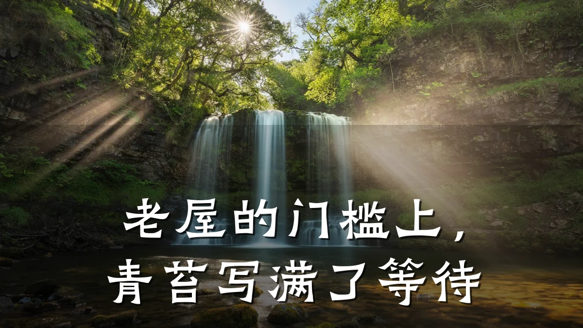 老屋的门槛上，青苔写满了等待