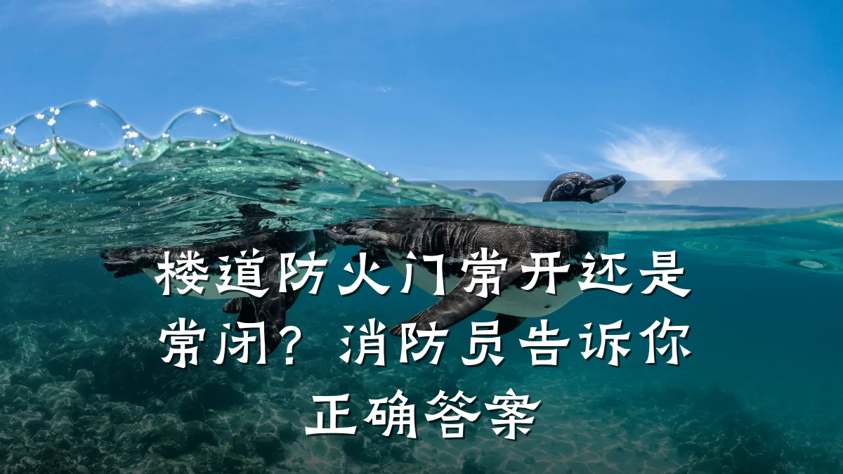 楼道防火门常开还是常闭？消防员告诉你正确答案