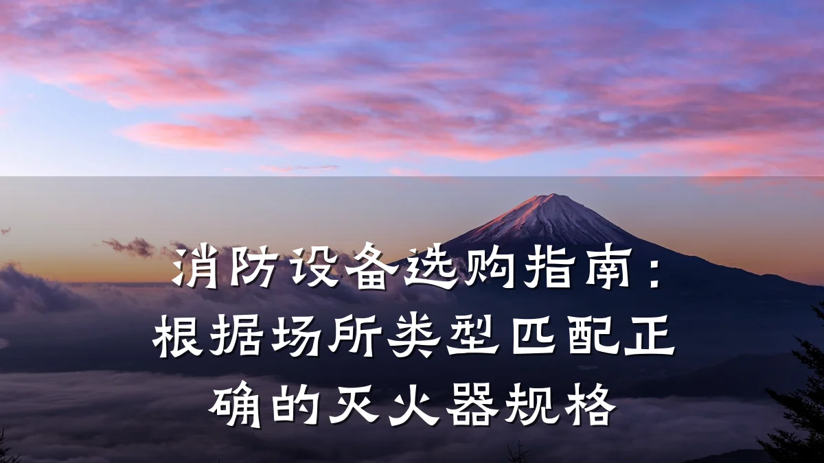 消防设备选购指南：根据场所类型匹配正确的灭火器规格