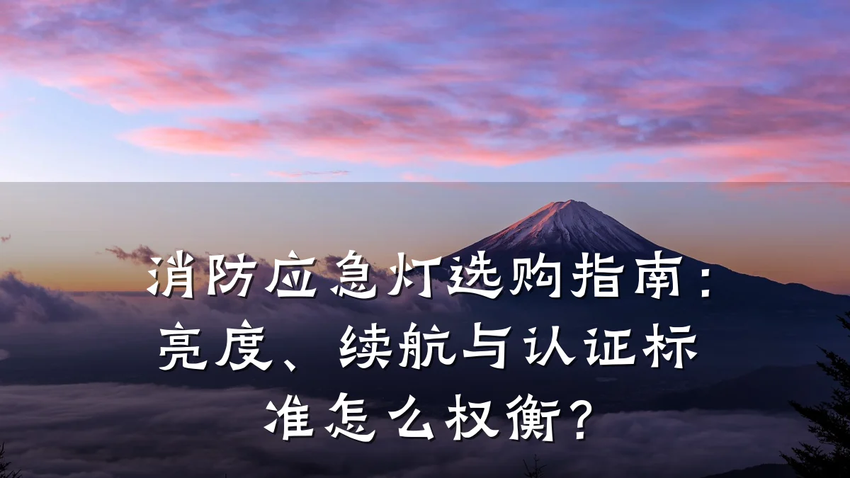 消防应急灯选购指南：亮度、续航与认证标准怎么权衡？