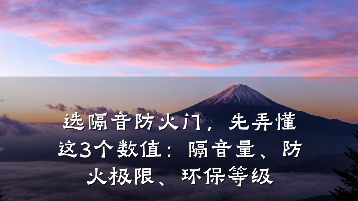 选隔音防火门，先弄懂这3个数值：隔音量、防火极限、环保等级