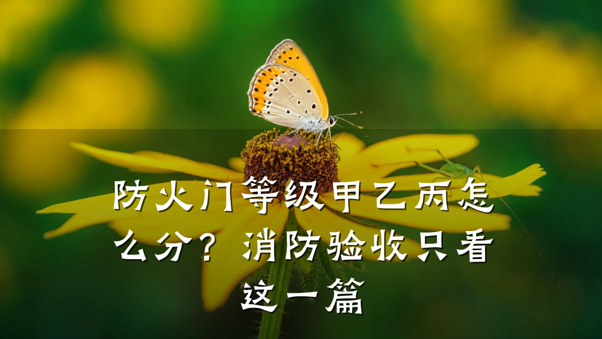 防火门等级甲乙丙怎么分？消防验收只看这一篇