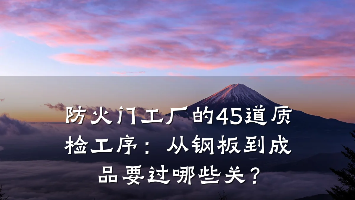 防火门工厂的45道质检工序：从钢板到成品要过哪些关？