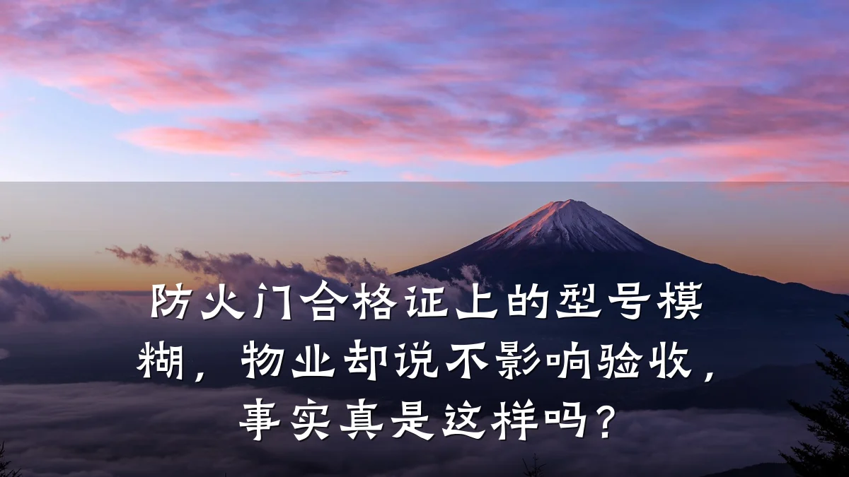 防火门合格证上的型号模糊，物业却说不影响验收，事实真是这样吗？