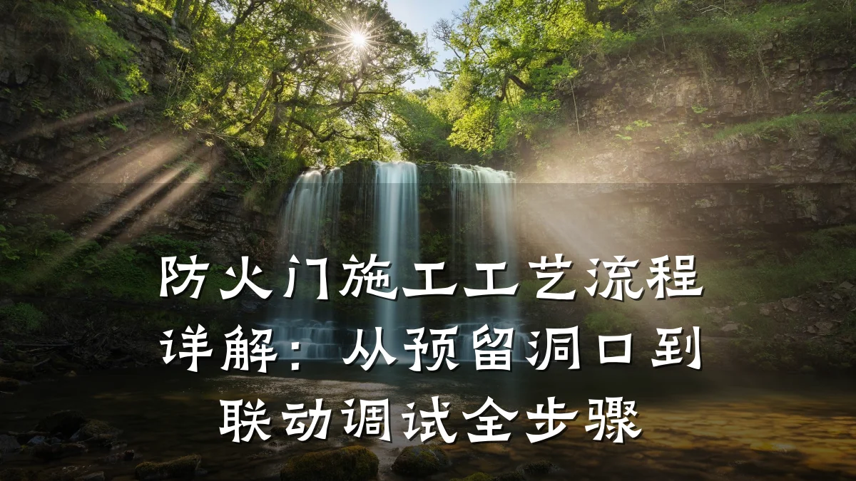 防火门施工工艺流程详解：从预留洞口到联动调试全步骤