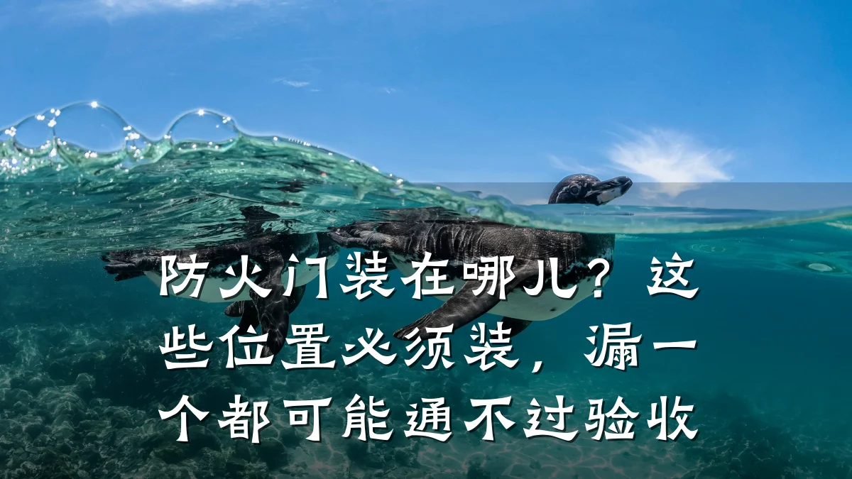 防火门装在哪儿？这些位置必须装，漏一个都可能通不过验收