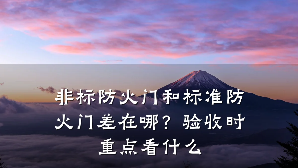 非标防火门和标准防火门差在哪?验收时重点看什么
