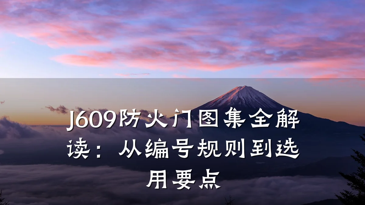J609防火门图集全解读：从编号规则到选用要点