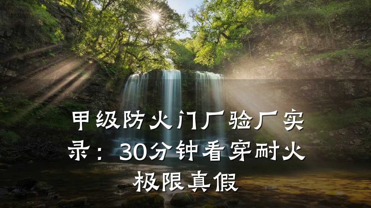 甲级防火门厂验厂实录:30分钟看穿耐火极限真假