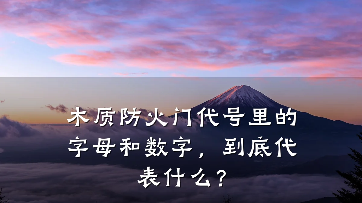 木质防火门代号里的字母和数字，到底代表什么？