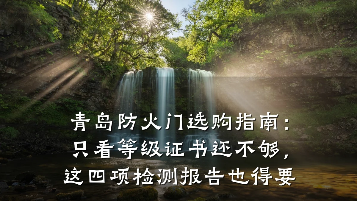 青岛防火门选购指南：只看等级证书还不够，这四项检测报告也得要