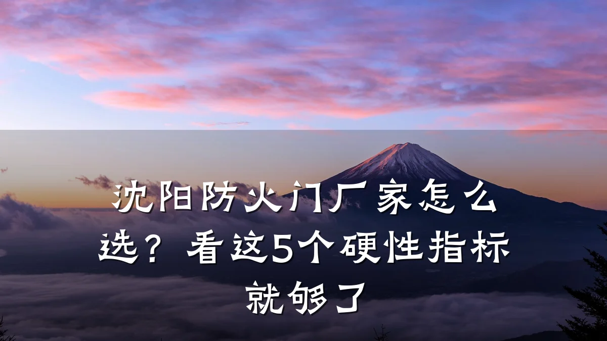 沈阳防火门厂家怎么选？看这5个硬性指标就够了