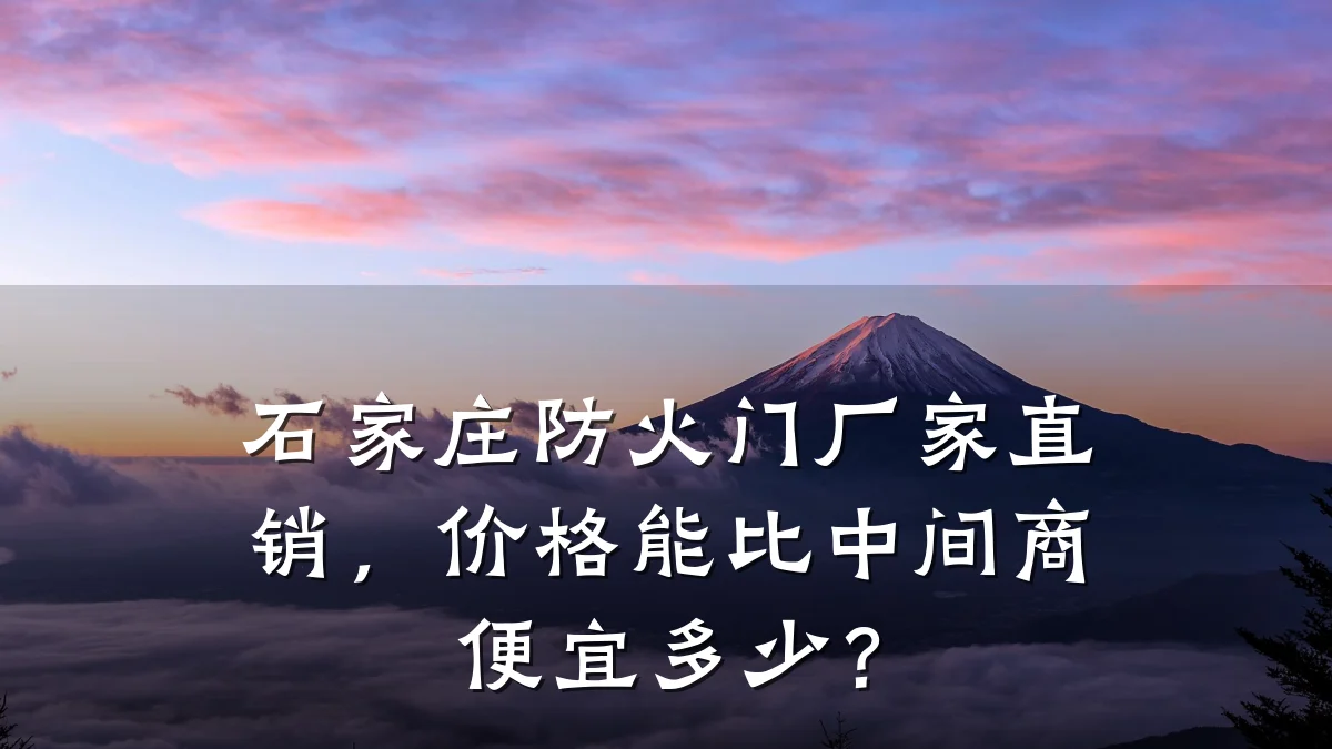 石家庄防火门厂家直销，价格能比中间商便宜多少？