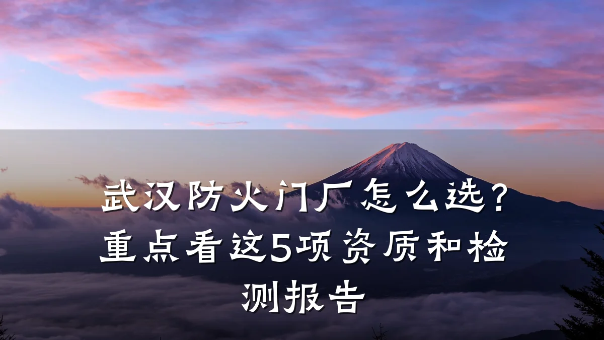 武汉防火门厂怎么选？重点看这5项资质和检测报告