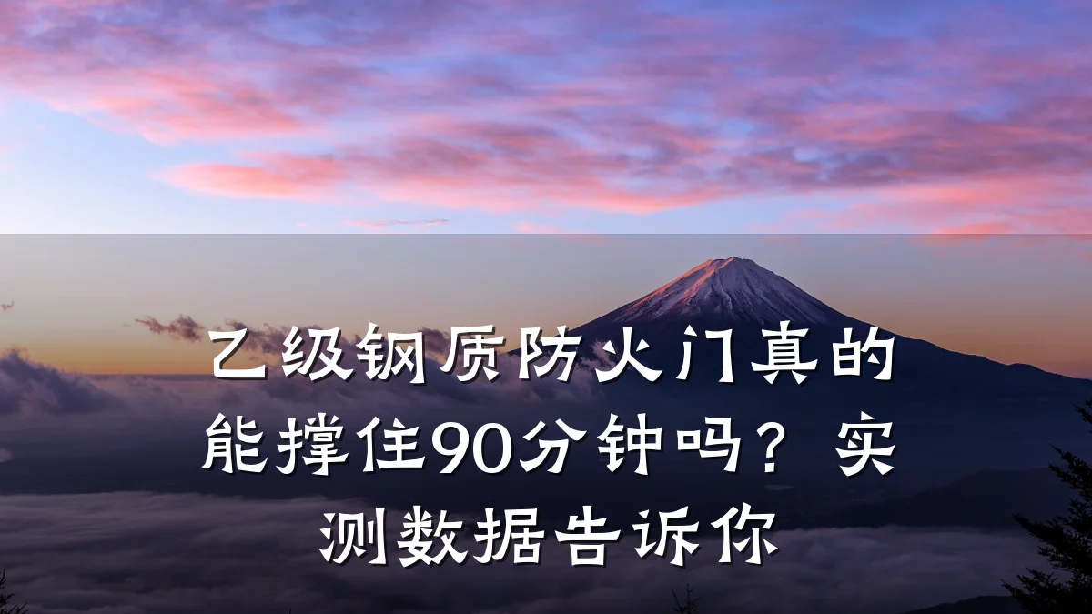 乙级钢质防火门真的能撑住90分钟吗？实测数据告诉你