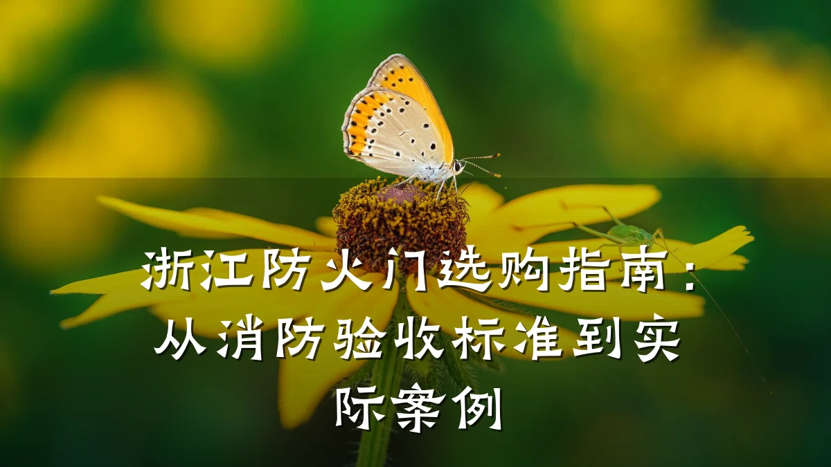 浙江防火门选购指南：从消防验收标准到实际案例