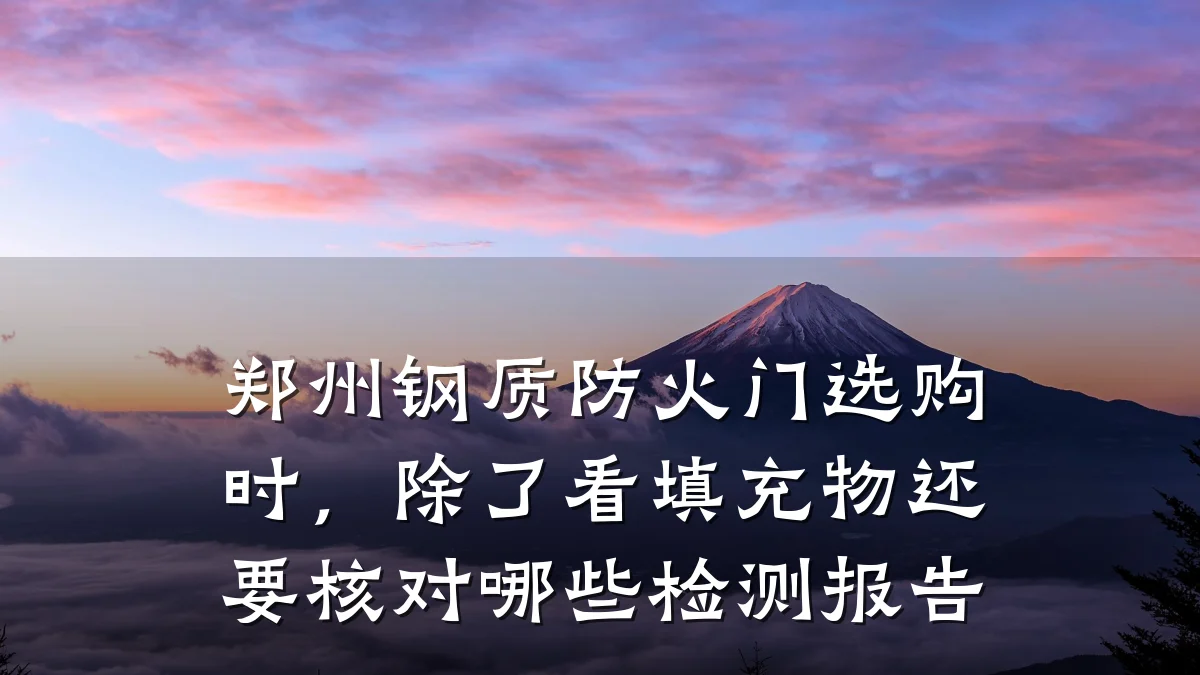 郑州钢质防火门选购时，除了看填充物还要核对哪些检测报告