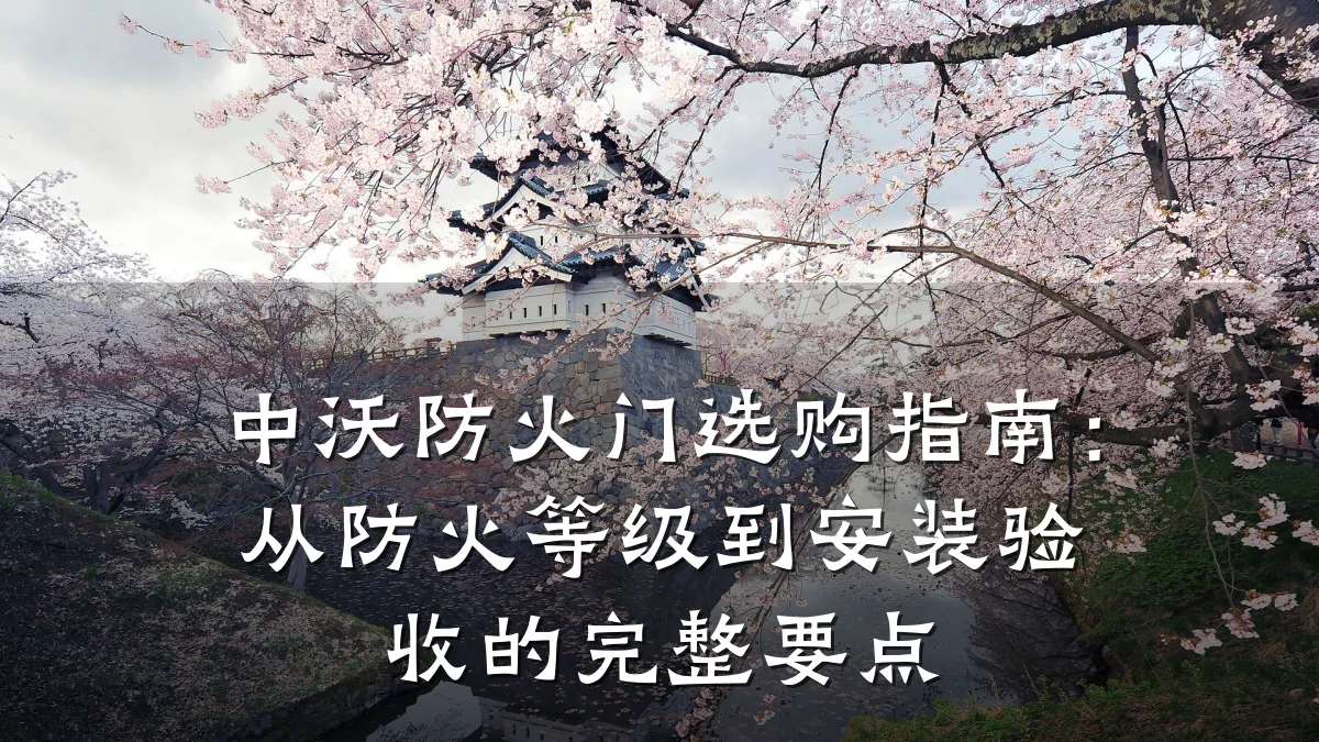 中沃防火门选购指南：从防火等级到安装验收的完整要点