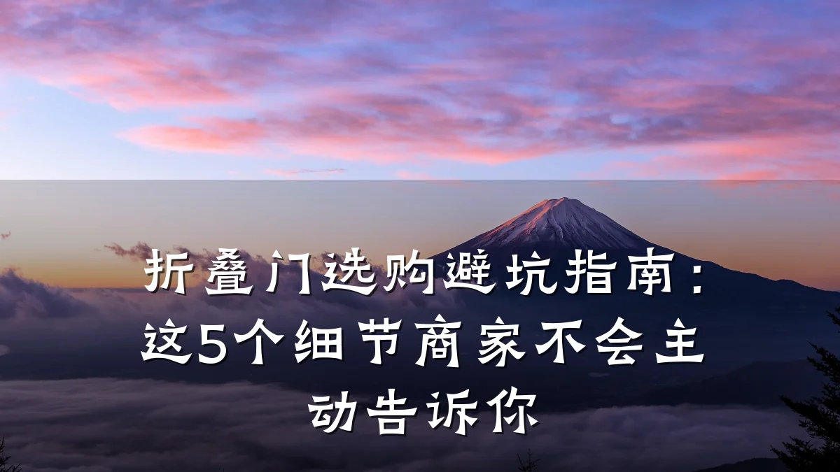 折叠门选购避坑指南:这5个细节商家不会主动告诉你