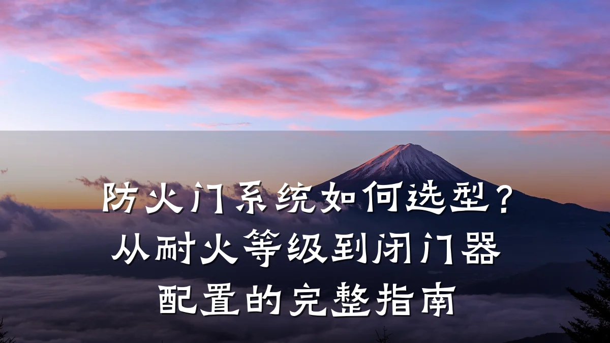 防火门系统如何选型?从耐火等级到闭门器配置的完整指南