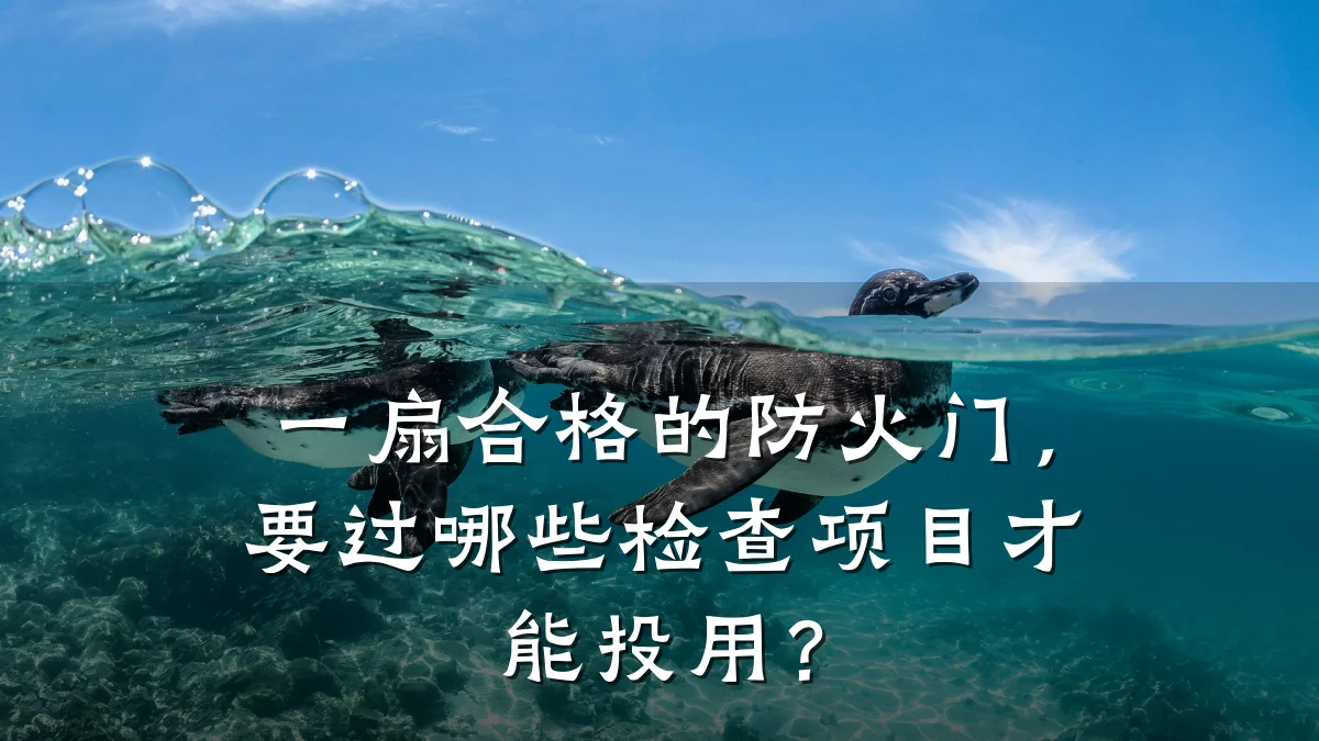 一扇合格的防火门,要过哪些检查项目才能投用?